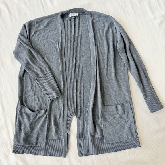 Lou & Grey Womens Cardigan Sweater Top Longsleeve Pockets Grey Casual Soft XS - Picture 1 of 3